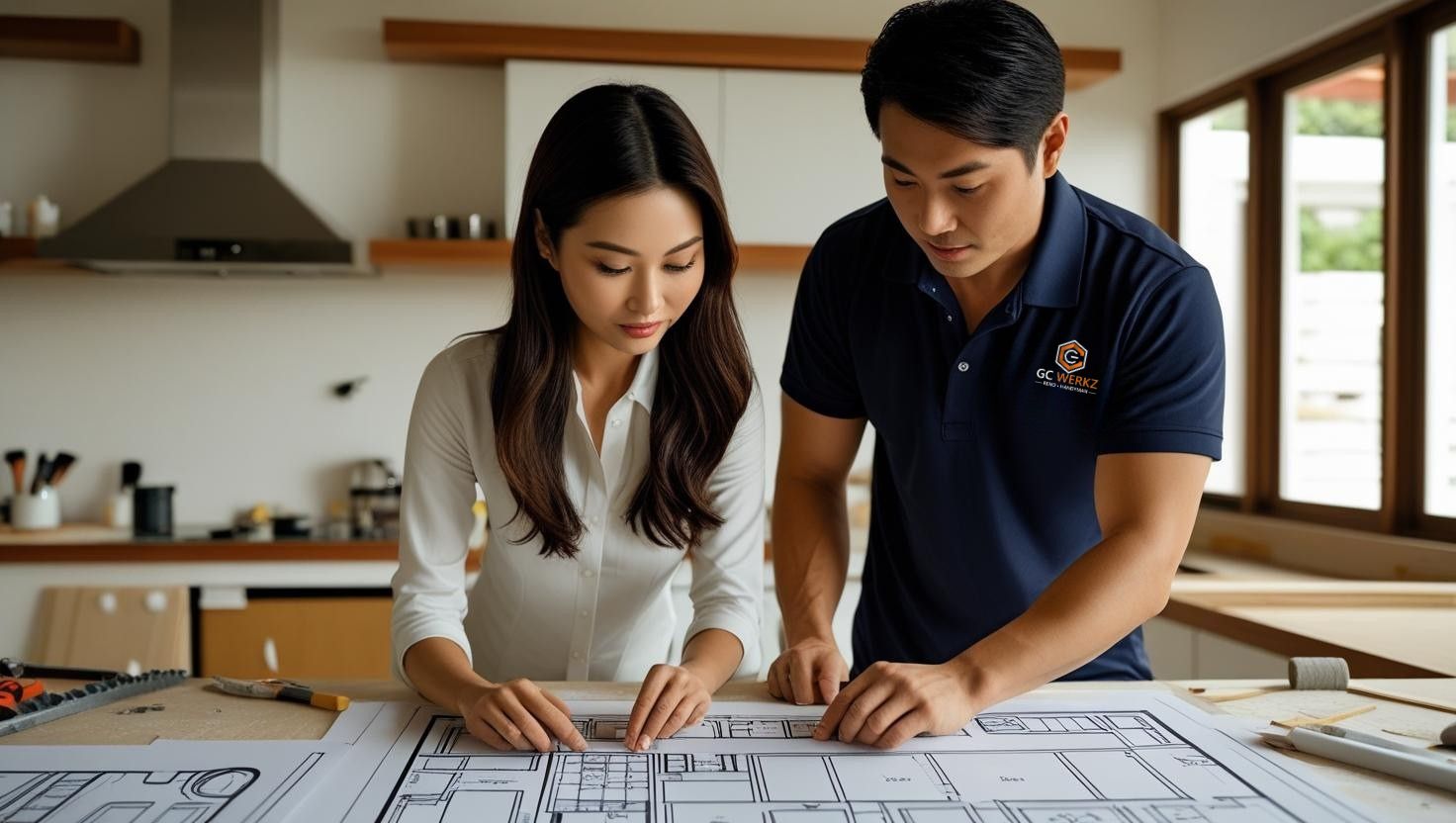 GC Werkz team planning a kitchen renovation project